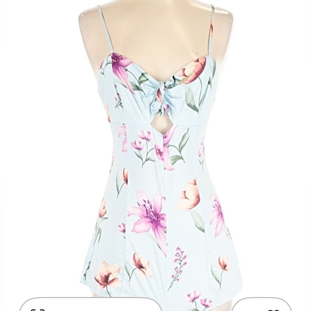 Forever 21 Light Greenish Blue Floral Romper